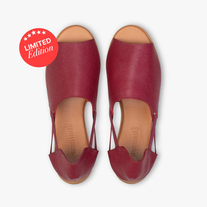 Burgundy Vintage Peep Toes