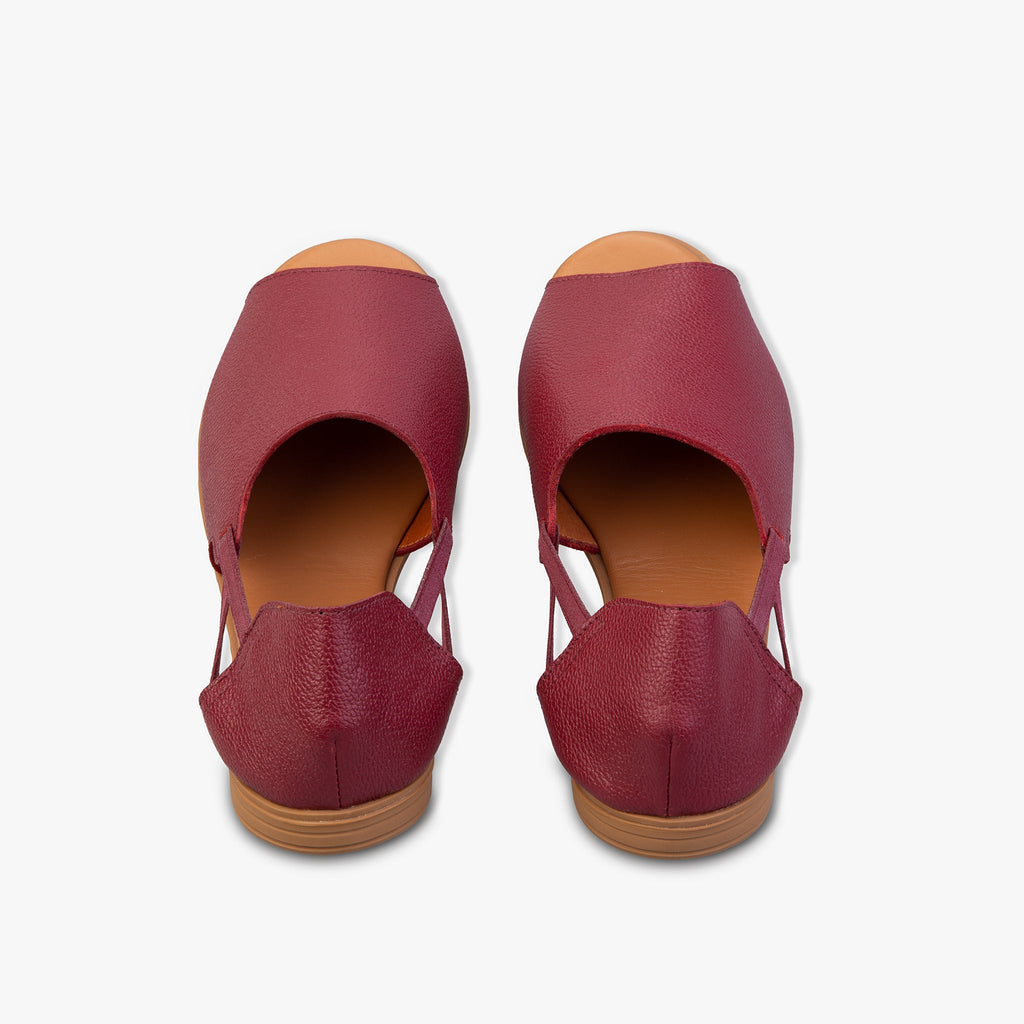 Burgundy Vintage Peep Toes
