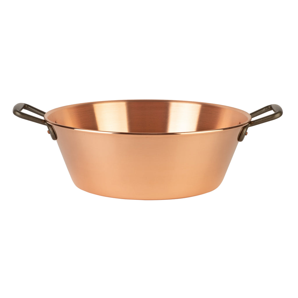Copper jam pot with cast iron handles, 9.5 qt