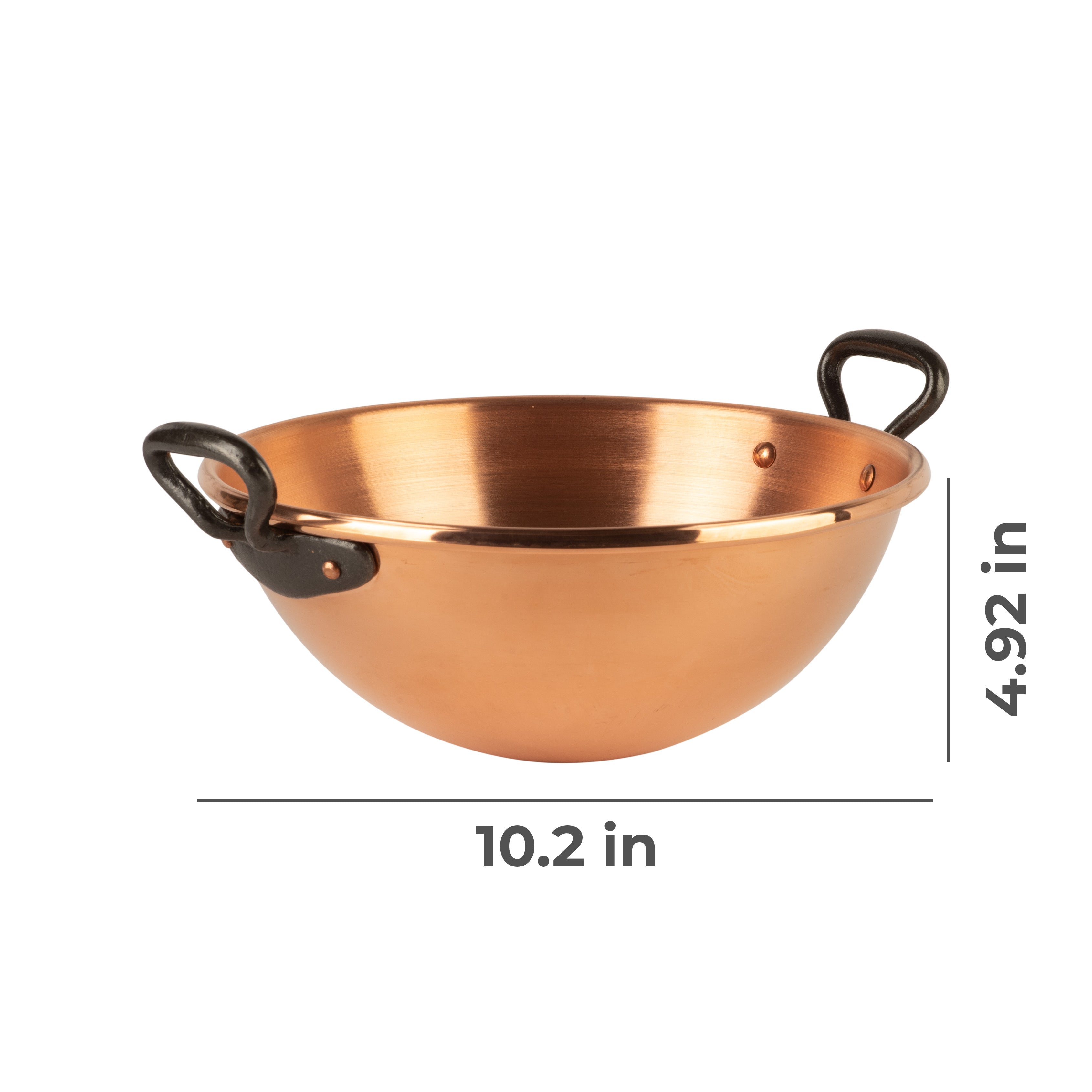 Pure copper whipping bowl, 3.2 qt