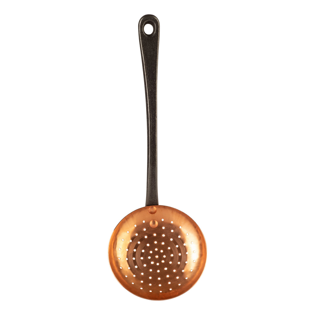 Copper skimmer with cast iron handle