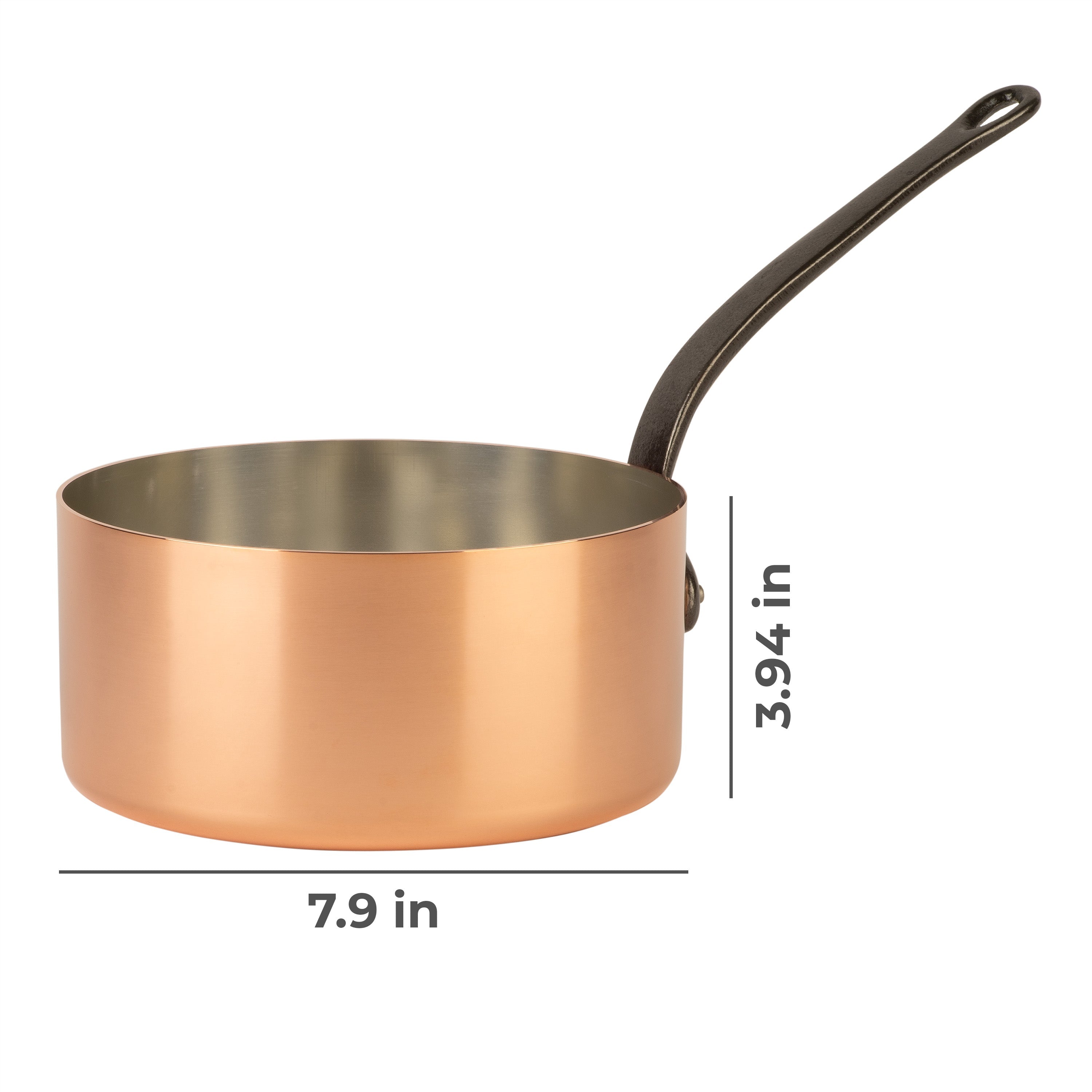 Tinned copper saucepan