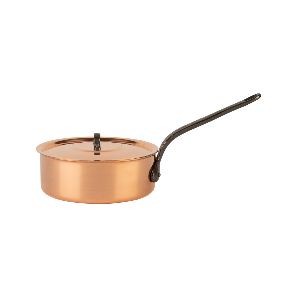 Tinned copper sauté pan with lid
