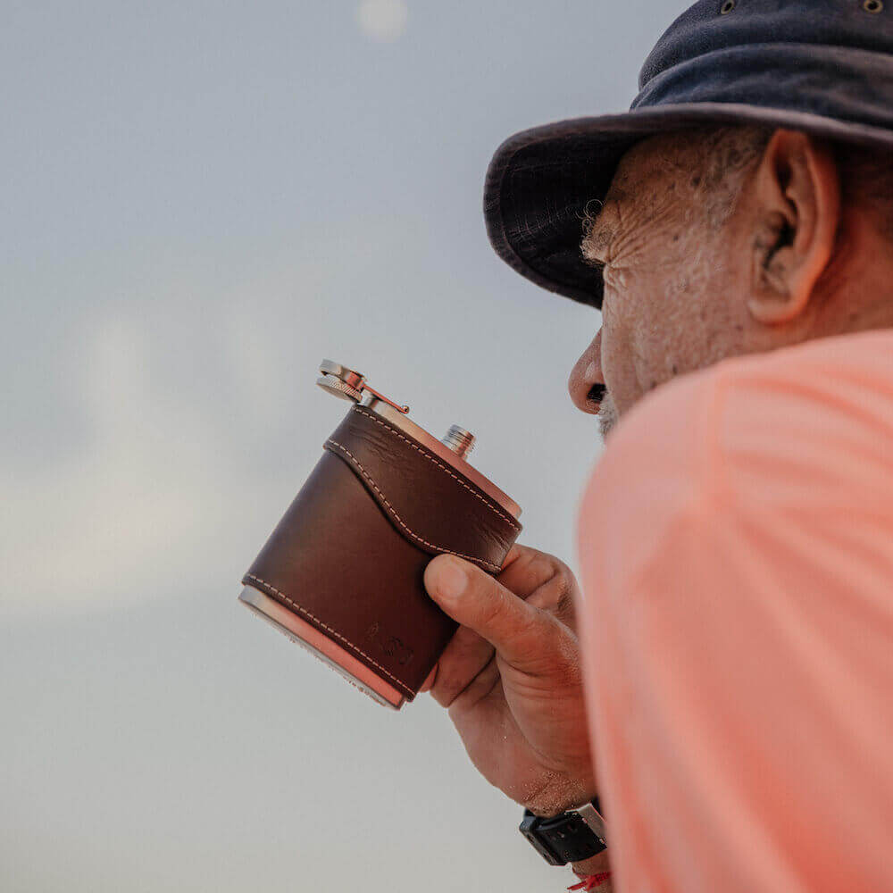 Campaign Leather Flask