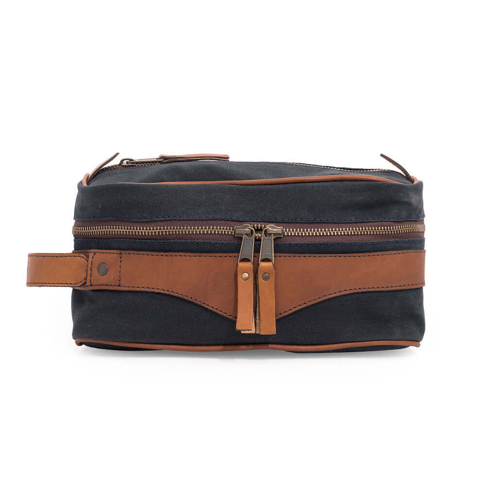 Campaign Waxed Canvas Toiletry Square Shave Kit