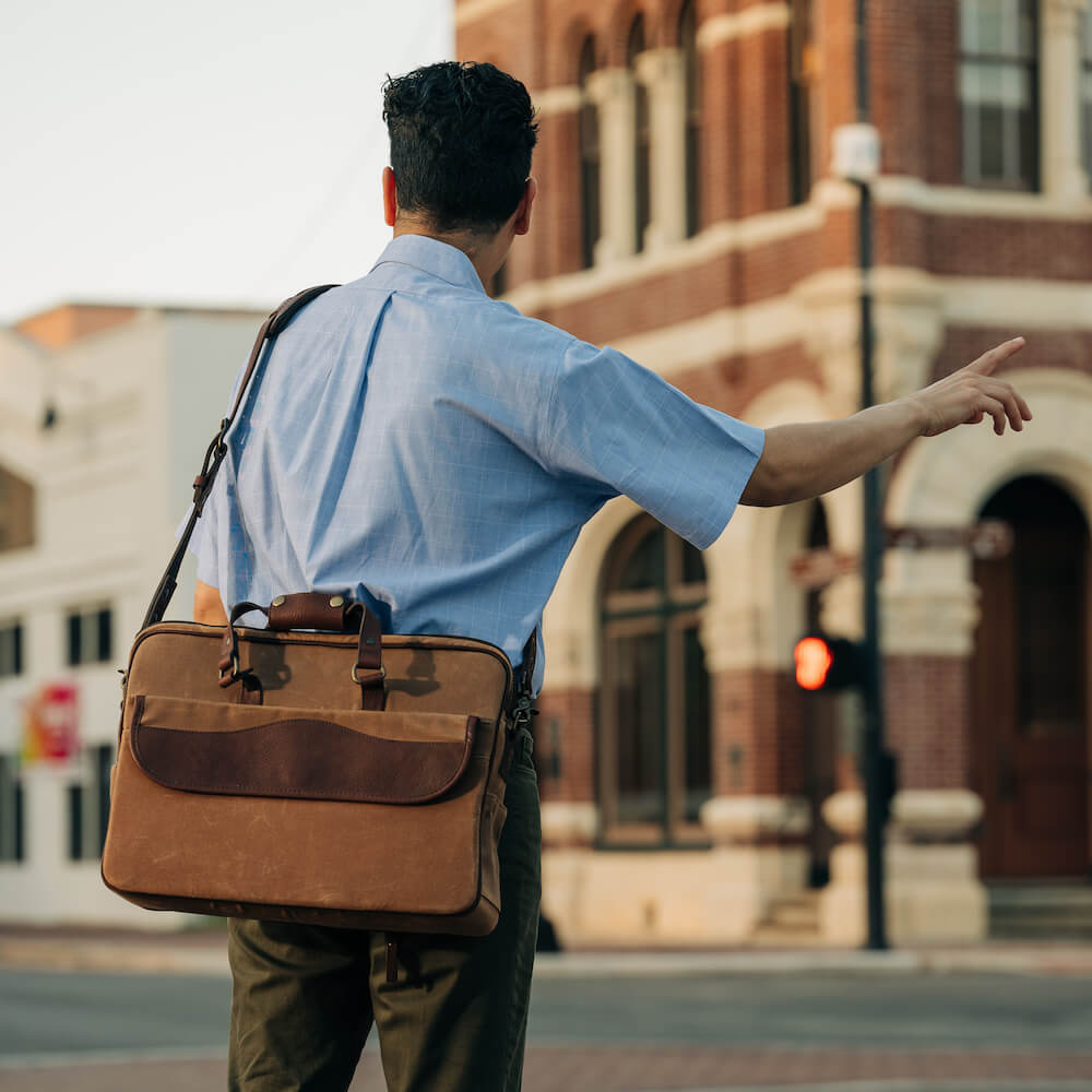 Campaign Waxed Canvas Briefcase