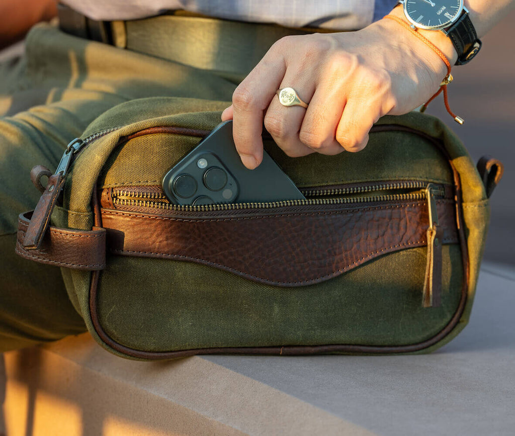 Campaign Waxed Canvas Toiletry Shave Kit