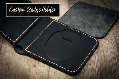 Badge Vertical Wallet - Black