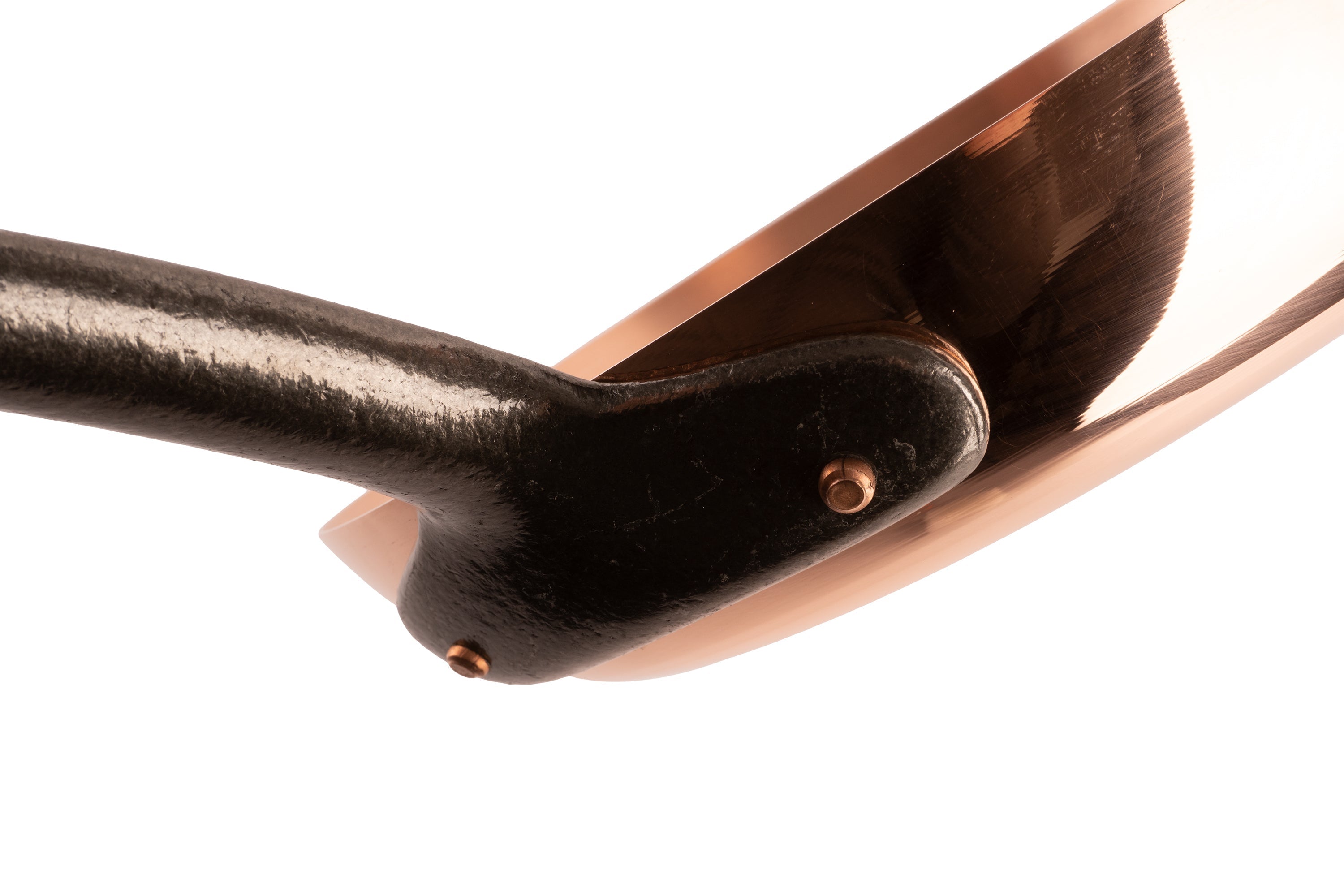 Pure copper frying pan for induction stoves without coating, Ø 9.5 in