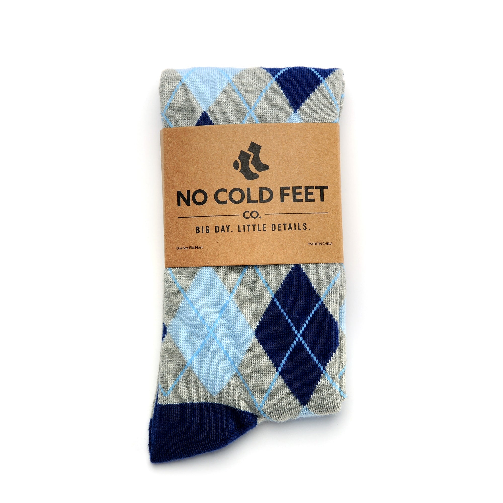 Blue and Grey Argyle Socks