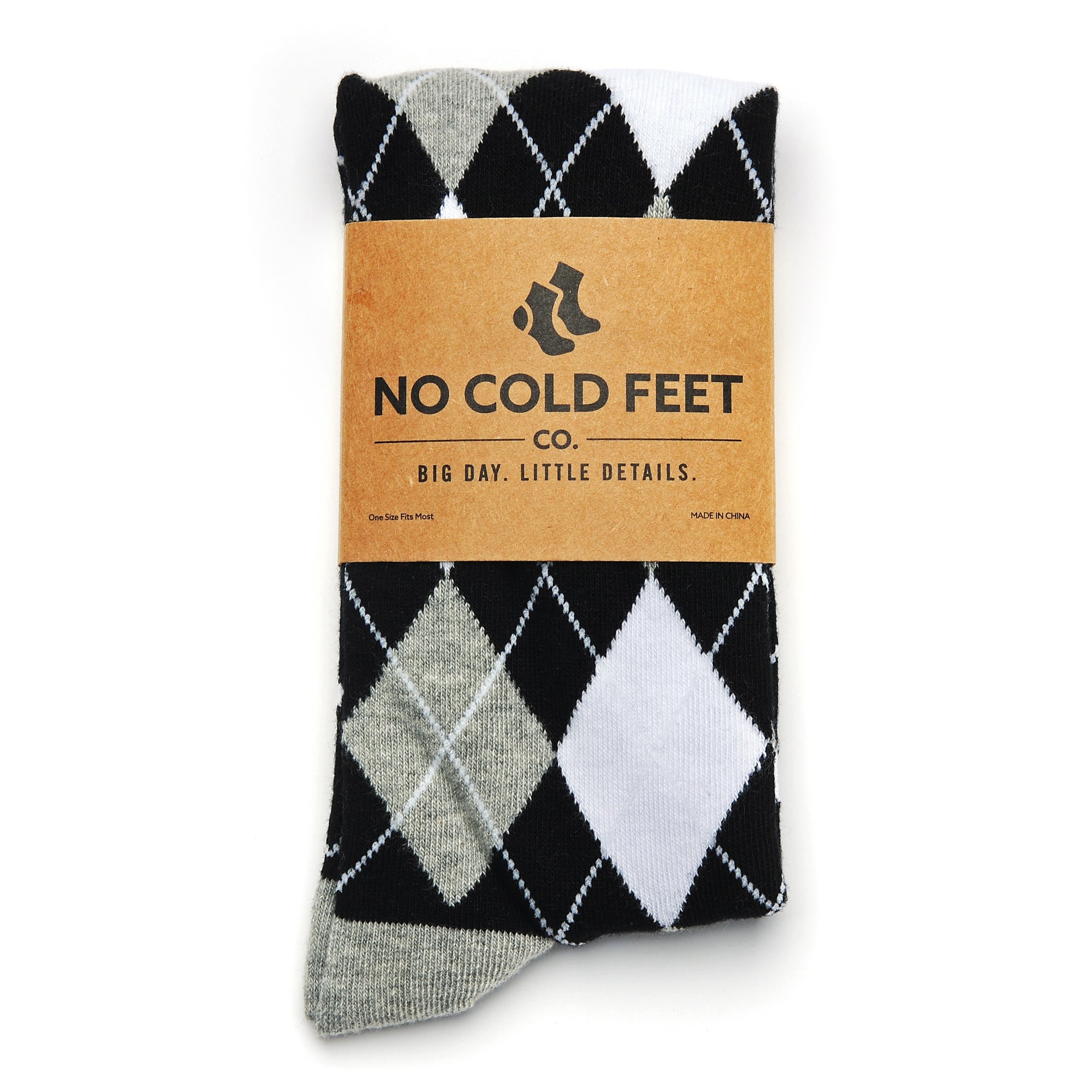 Black and White Argyle Socks