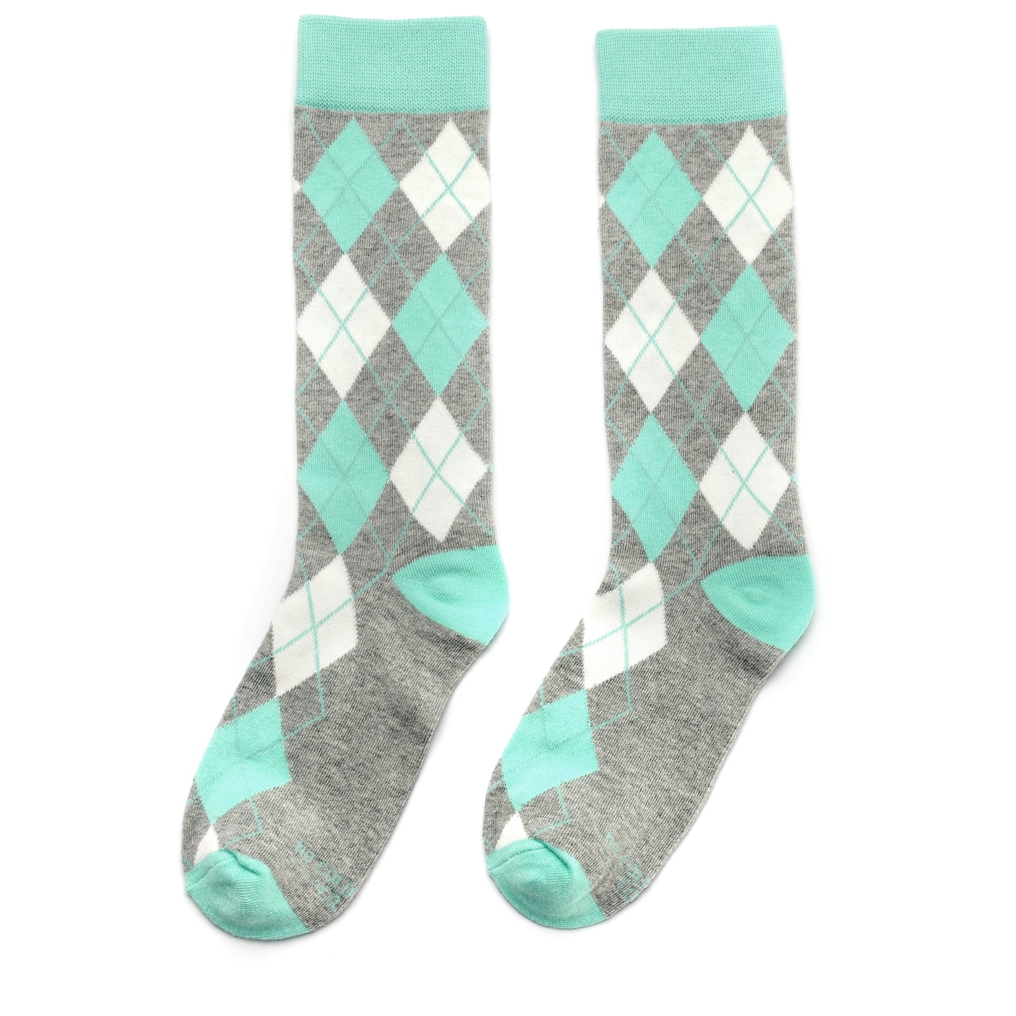 Mint and Grey Argyle Socks