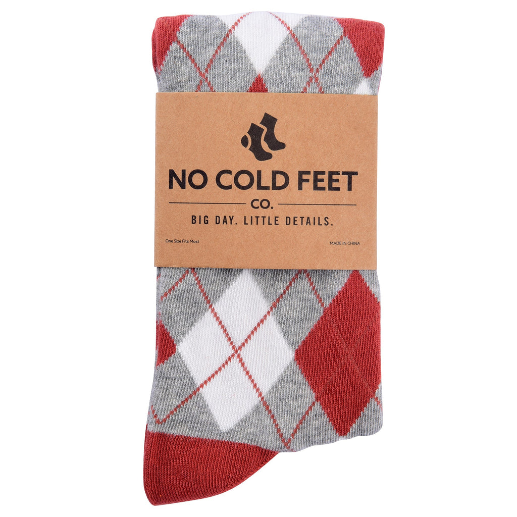 Burnt Orange Argyle Socks