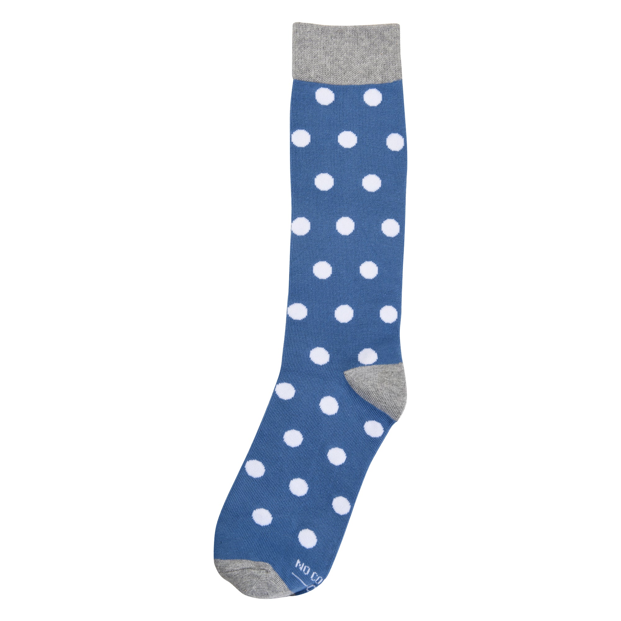 Steel Blue Socks with White Polka Dots