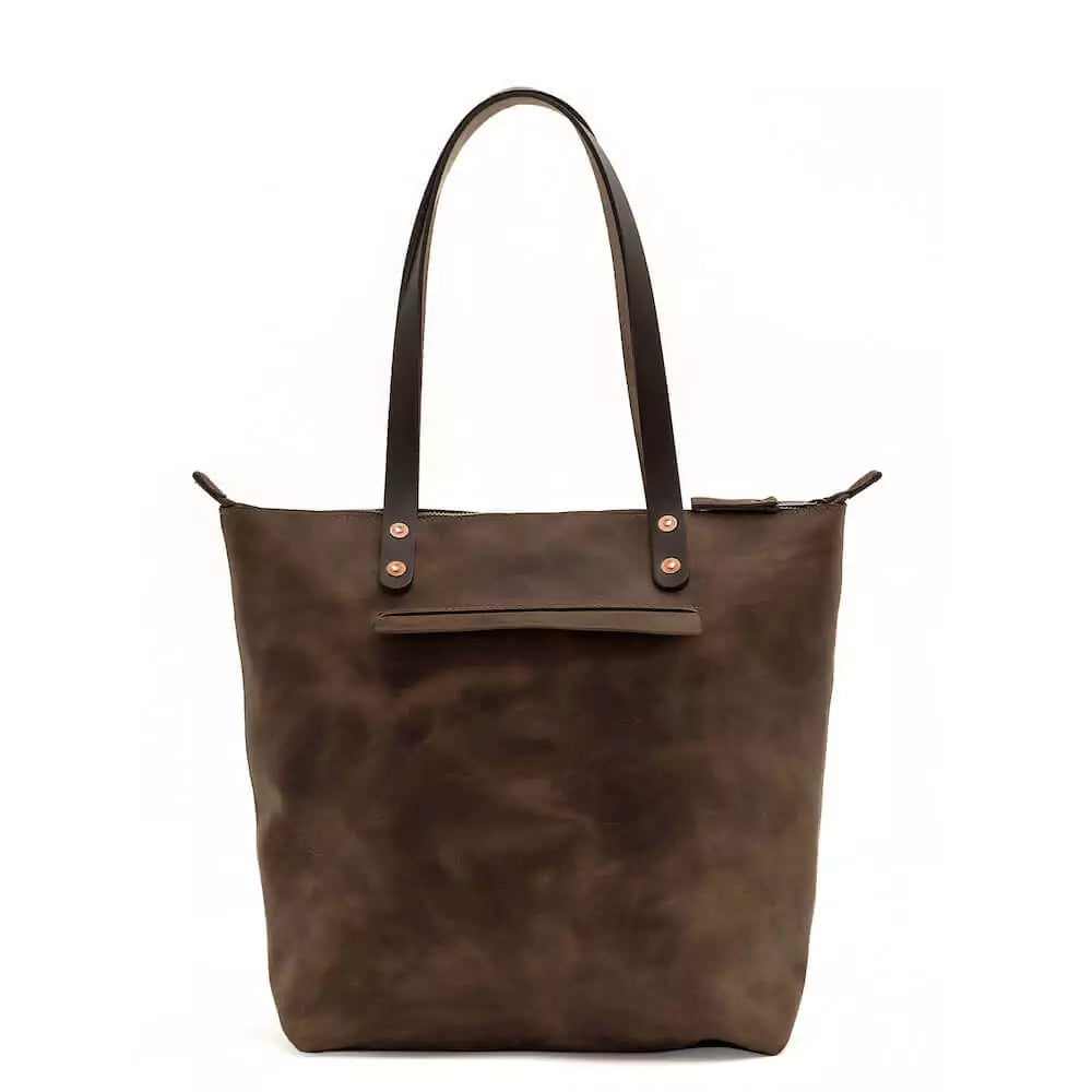 Eden LARGE Leather Tote Bag - Zippered