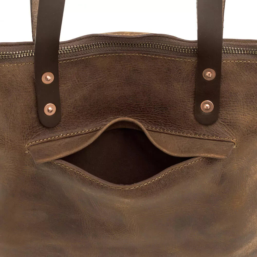 Eden MEDIUM Leather Tote Bag - Zippered
