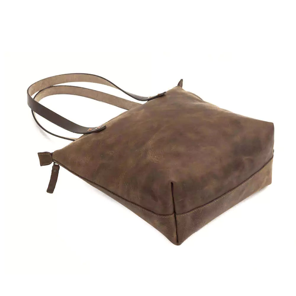 Eden SMALL Leather Tote Bag - Zippered