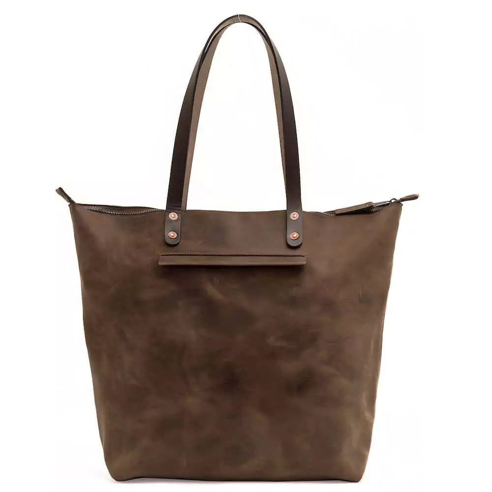 Eden OVERSIZED Leather Tote Bag - Zippered
