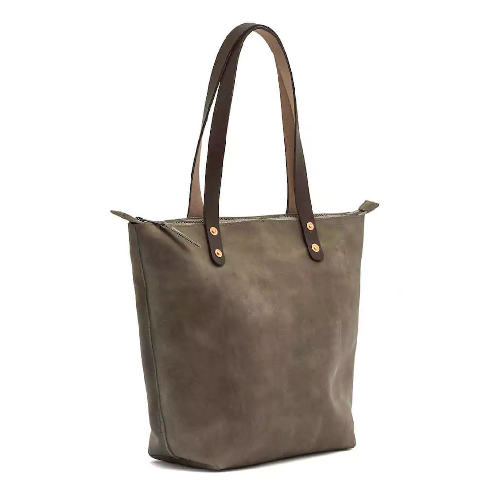 Eden LARGE Leather Tote Bag - Zippered