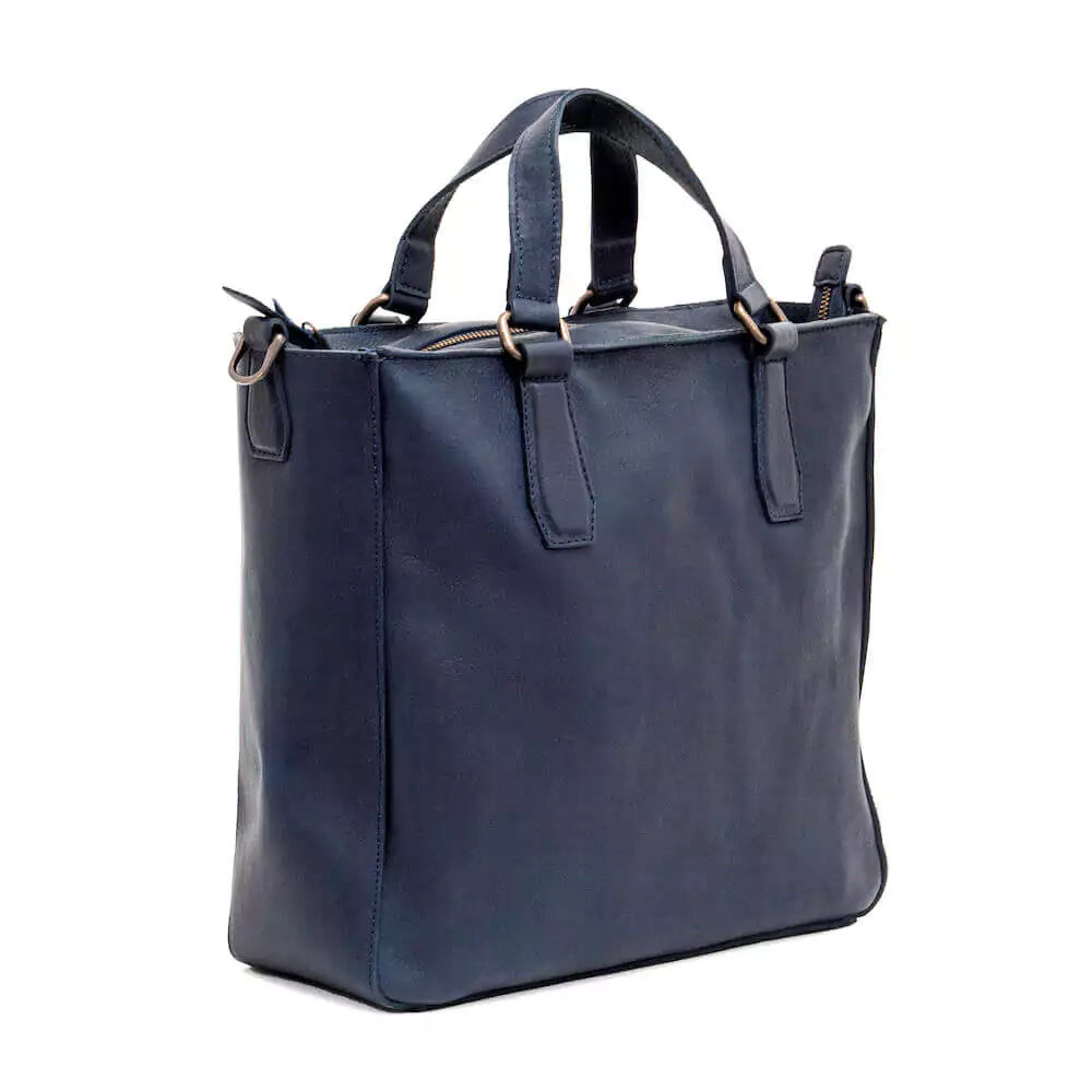 Ellington Leather Market Tote with Zippered Pouch