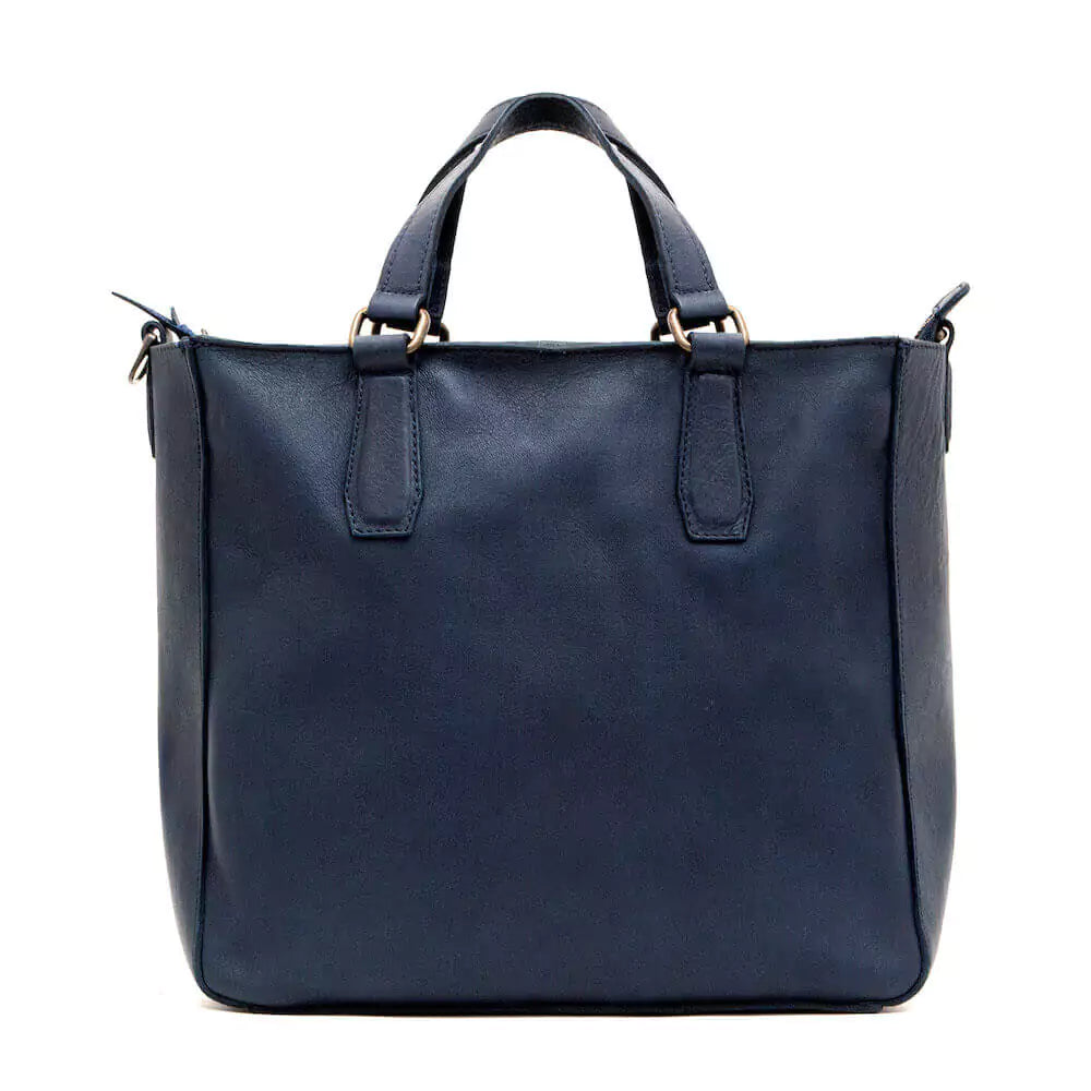 Ellington Leather Market Tote with Zippered Pouch