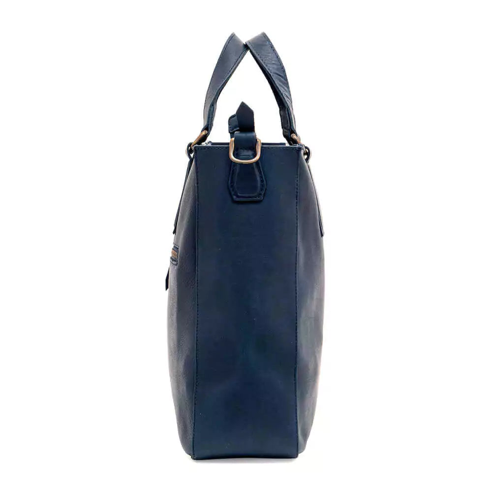 Ellington Leather Market Tote with Zippered Pouch