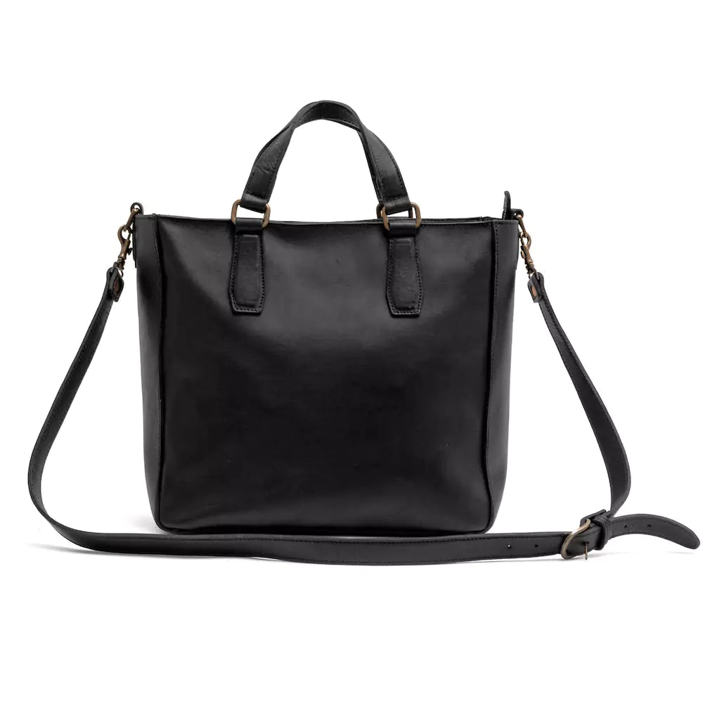 Ellington Leather Market Tote with Zippered Pouch