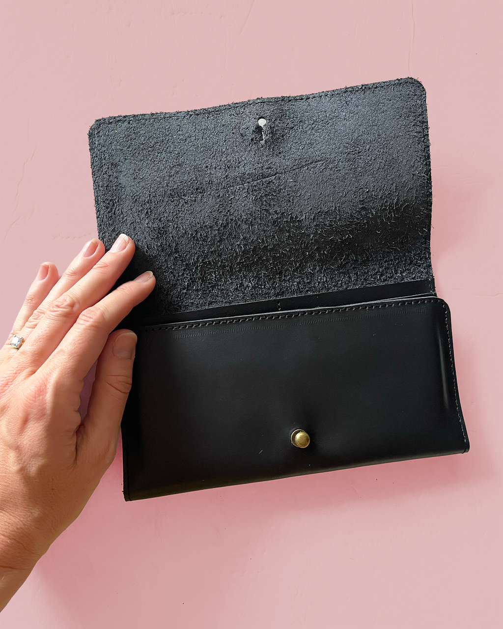 Fold Over Leather Wallet