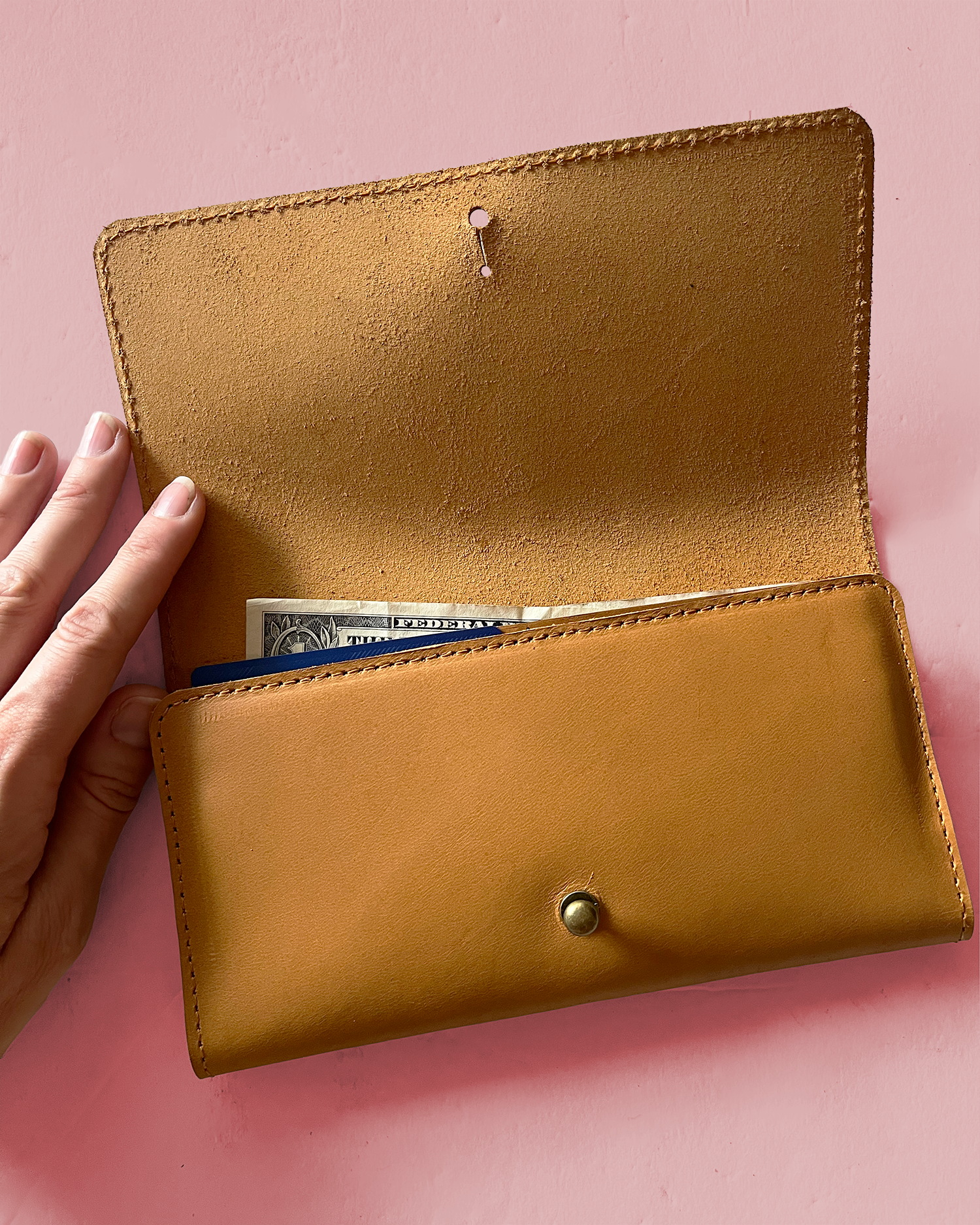 Fold Over Leather Wallet