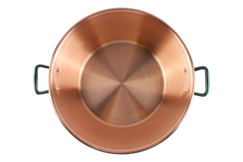 Copper jam pot with cast iron handles, 12.5 qt