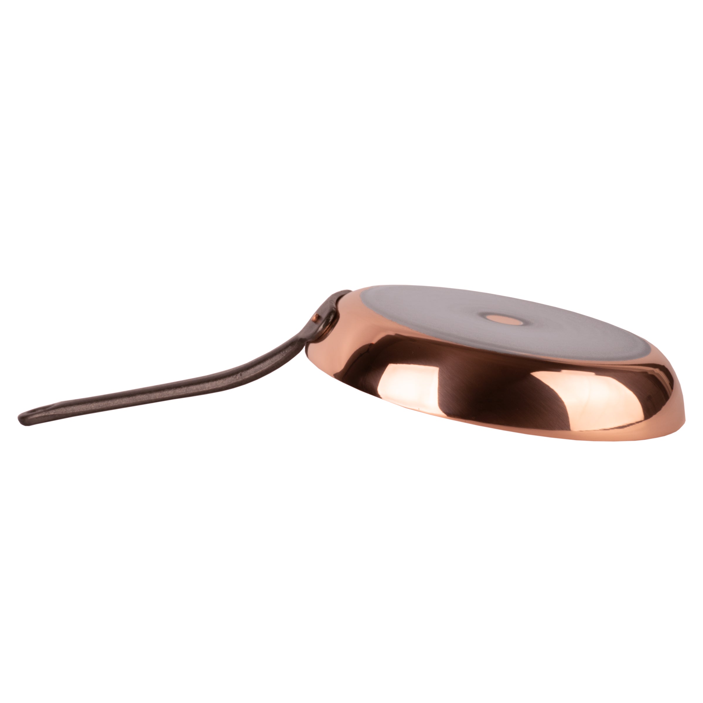Pure copper frying pan for induction stoves without coating, Ø 11 in