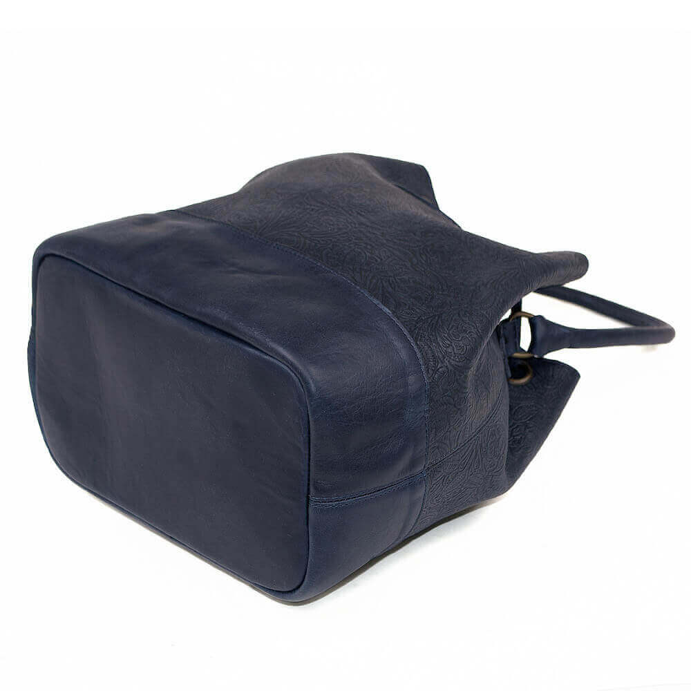 Tooled Leather Bucket Bag