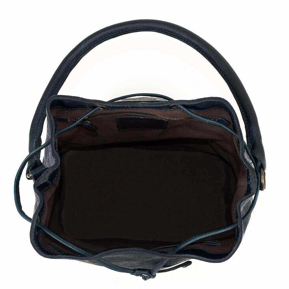 Tooled Leather Bucket Bag