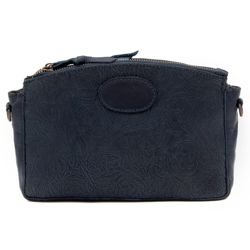 Tooled Leather Crossbody Bag