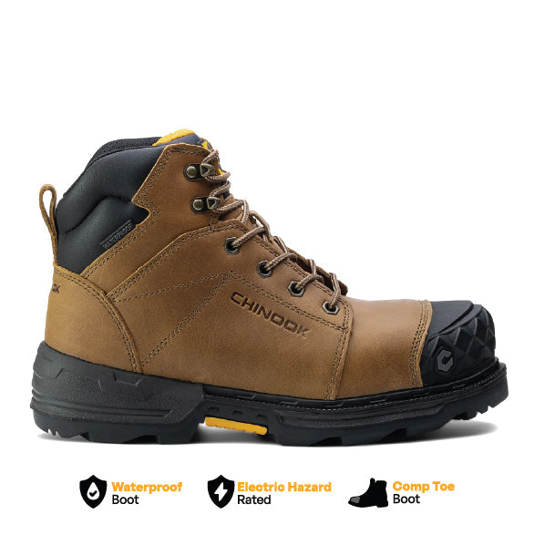 Maverick 6” Comp Toe Men’s Waterproof Work Boot - Wheat