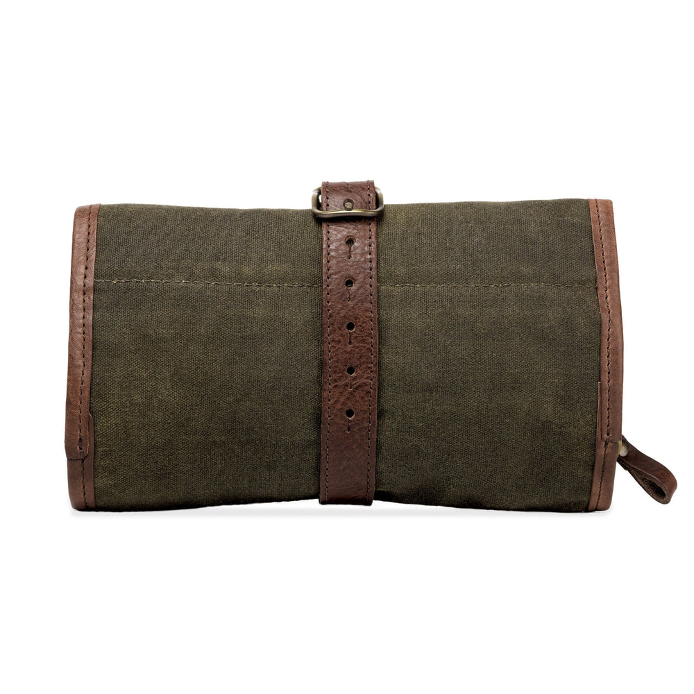 Campaign Waxed Canvas Roll-Up Toiletry Shave Kit