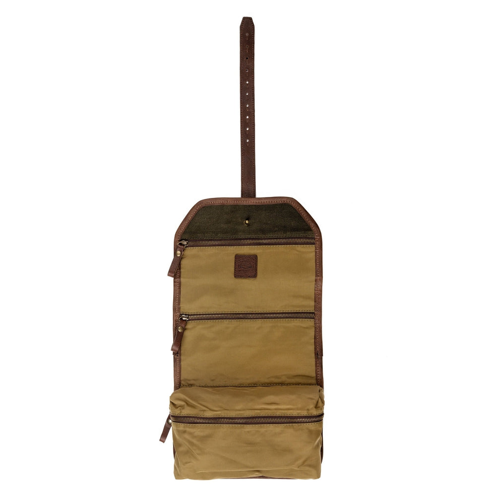 Campaign Waxed Canvas Roll-Up Toiletry Shave Kit