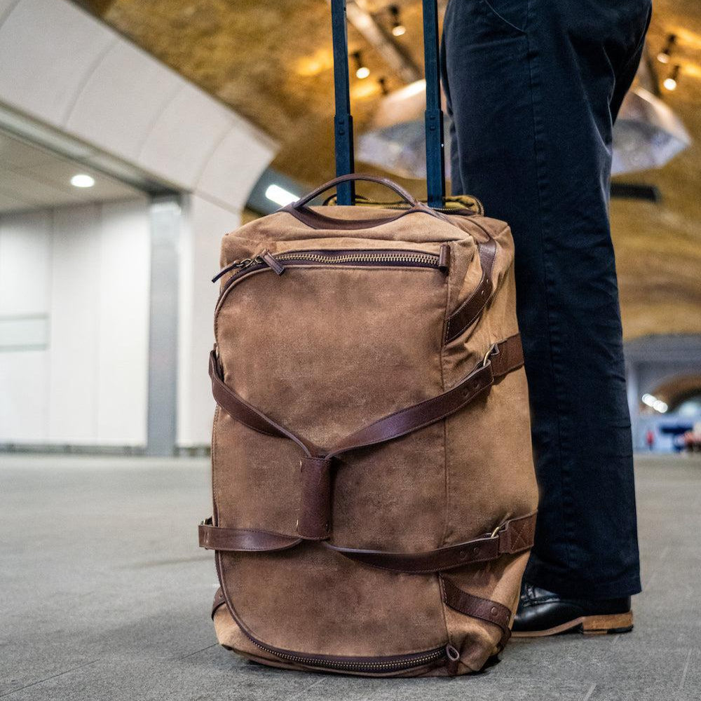 Campaign Waxed Canvas Wheeled Carry-On Duffle Bag