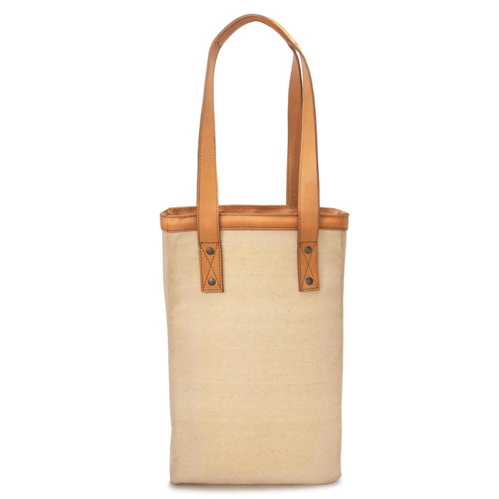 Campaign Waxed Canvas Two Bottle Wine Tote