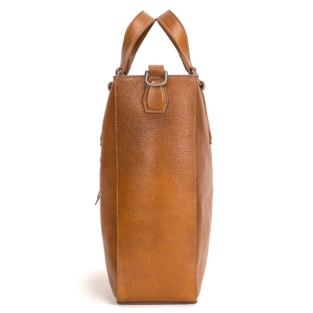 Ellington Leather Market Tote with Zippered Pouch