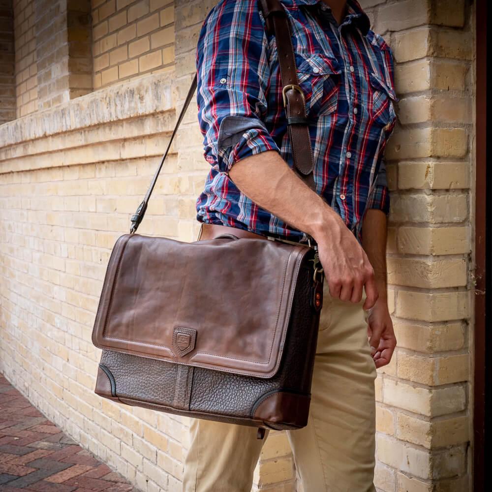 Theodore Leather Messenger Bag