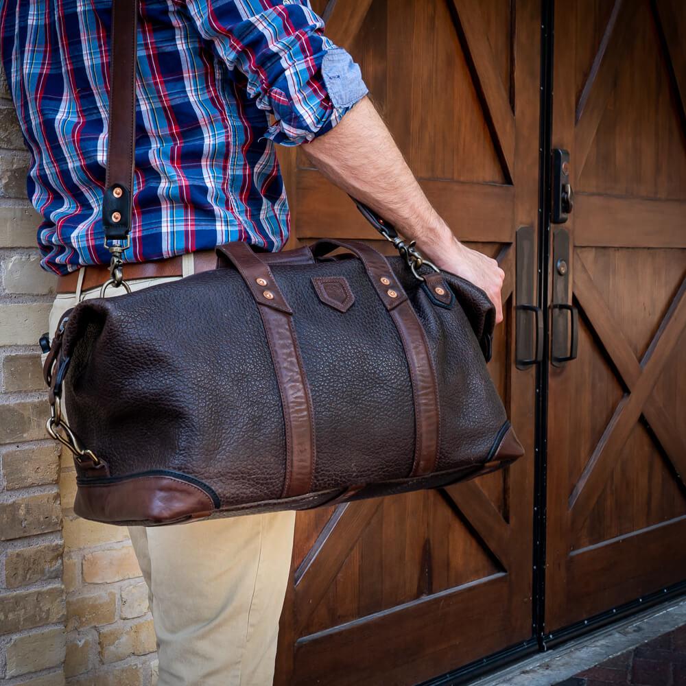 Theodore Leather Weekender Duffle Bag