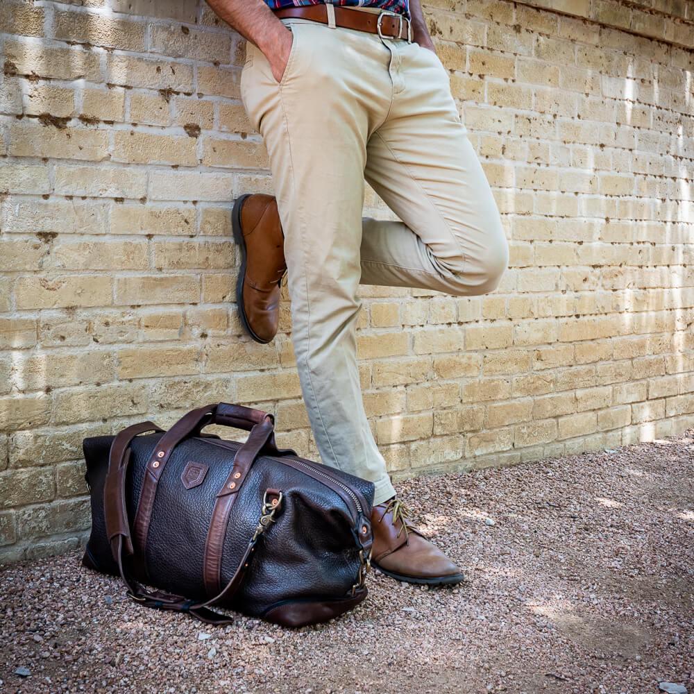 Theodore Leather Weekender Duffle Bag