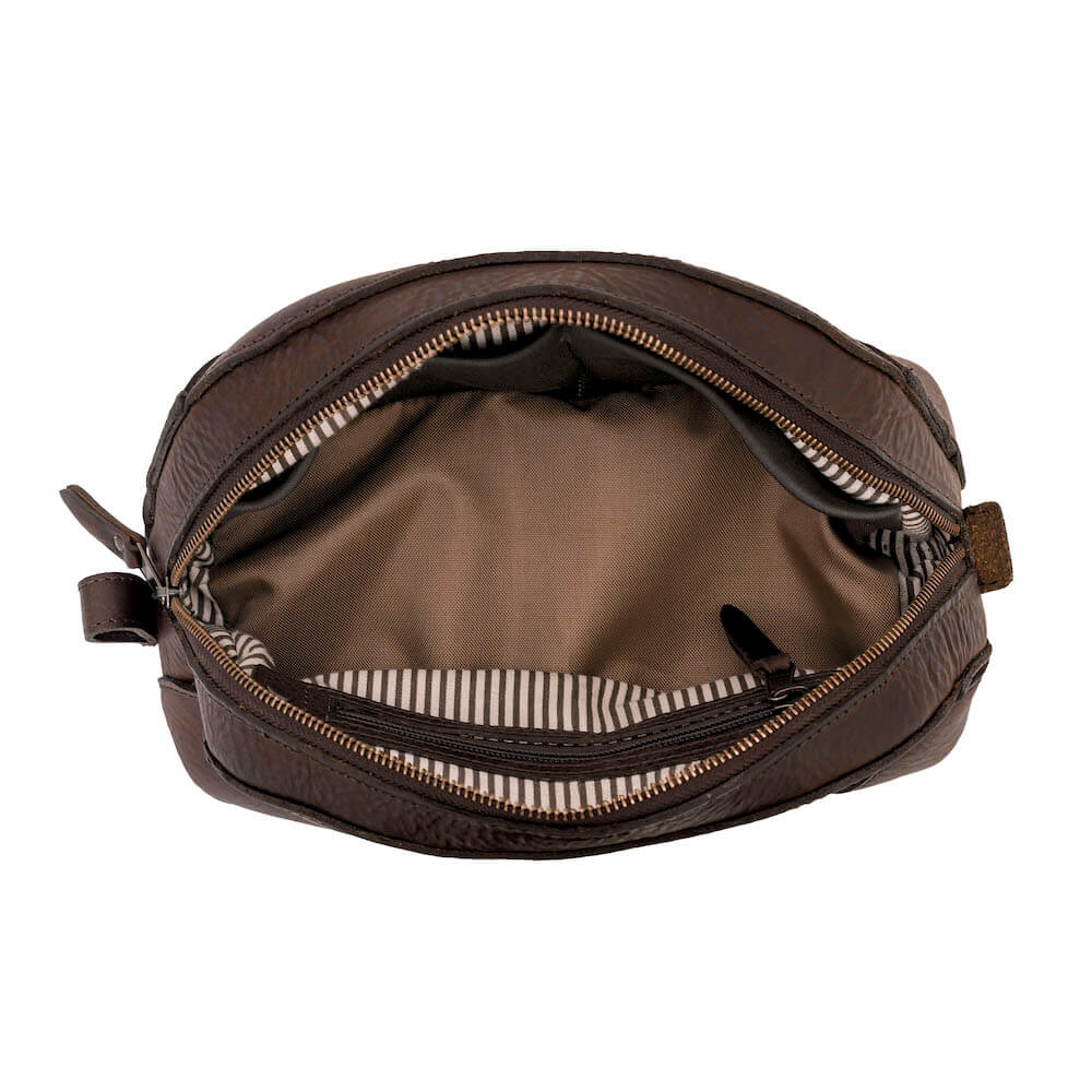 Heritage Leather Stateroom Toiletry Wash Bag