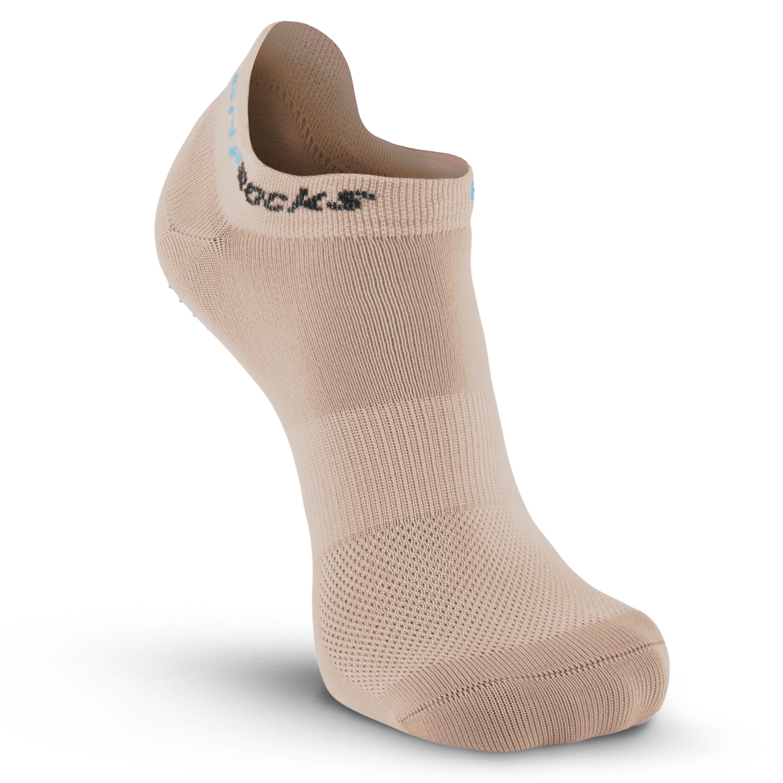 Athletic Socks with Grips - Ankle Sock - Beige