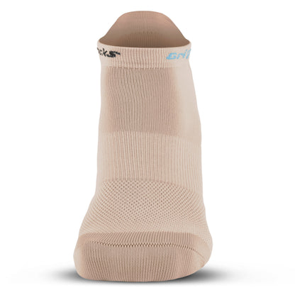 Athletic Socks with Grips - Ankle Sock - Beige