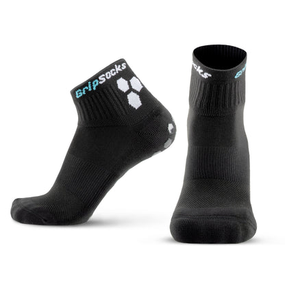 Athletic Socks with Grips - 1/4 Crew - Black