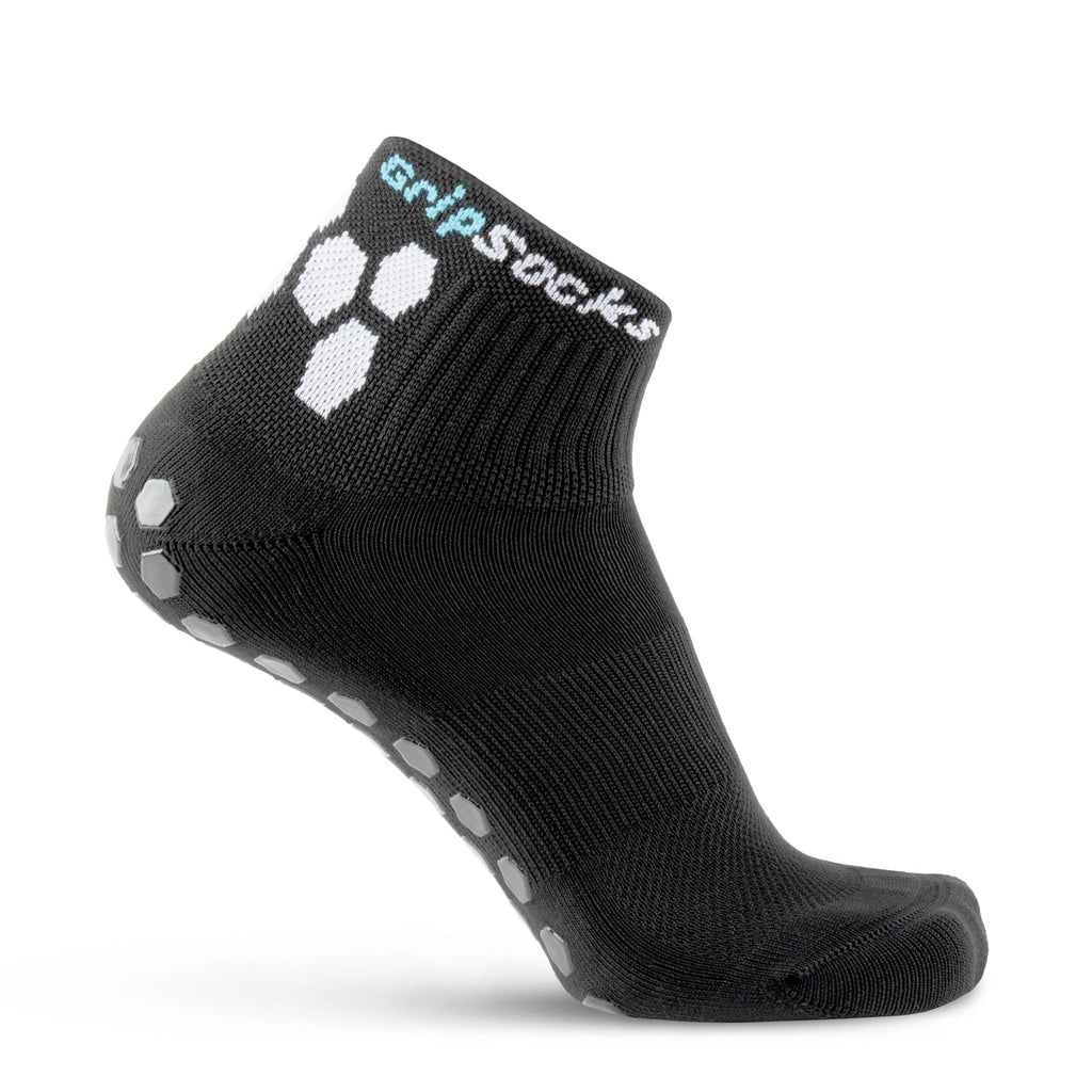 GripSocks for Tennis - 1/4 Crew Height - Black