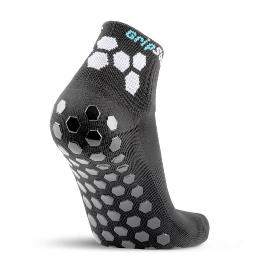 Athletic Socks with Grips - 1/4 Crew - Black