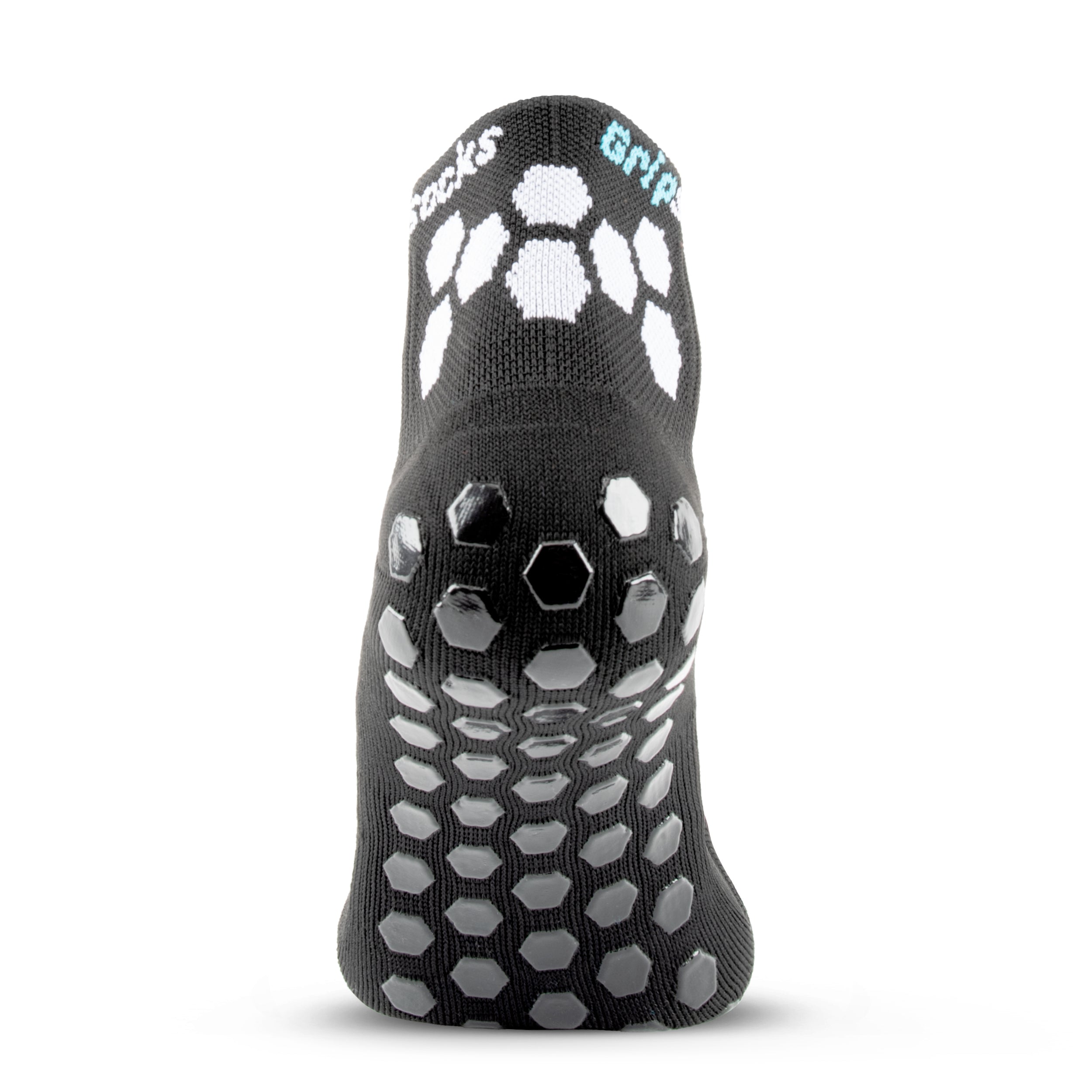 Athletic Socks with Grips - 1/4 Crew - Black